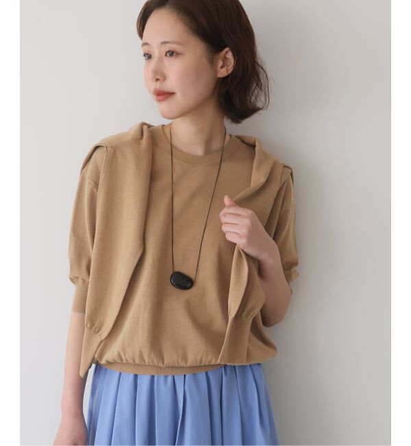 SLOBE IENA「《WEB限定/追加/シリーズあり》コットンキュプラハーフスリーブプルオーバー」|ニット・セーター|