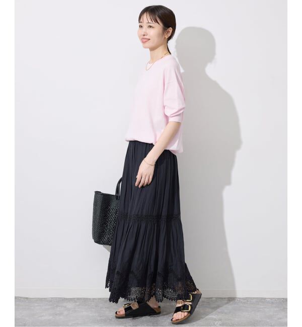 SLOBE IENA「《WEB限定/追加/シリーズあり》コットンキュプラハーフスリーブプルオーバー」|ニット・セーター|