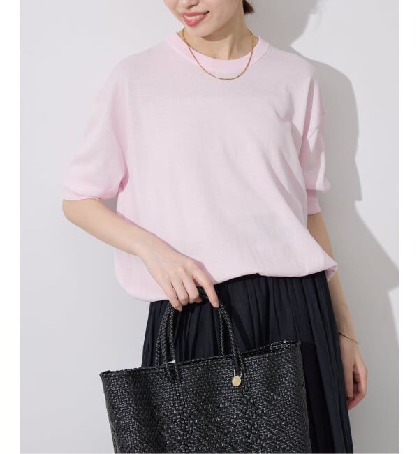 SLOBE IENA「《WEB限定/追加/シリーズあり》コットンキュプラハーフスリーブプルオーバー」|ニット・セーター|