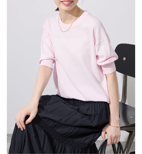 SLOBE IENA「《WEB限定/追加/シリーズあり》コットンキュプラハーフスリーブプルオーバー」|ニット・セーター|
