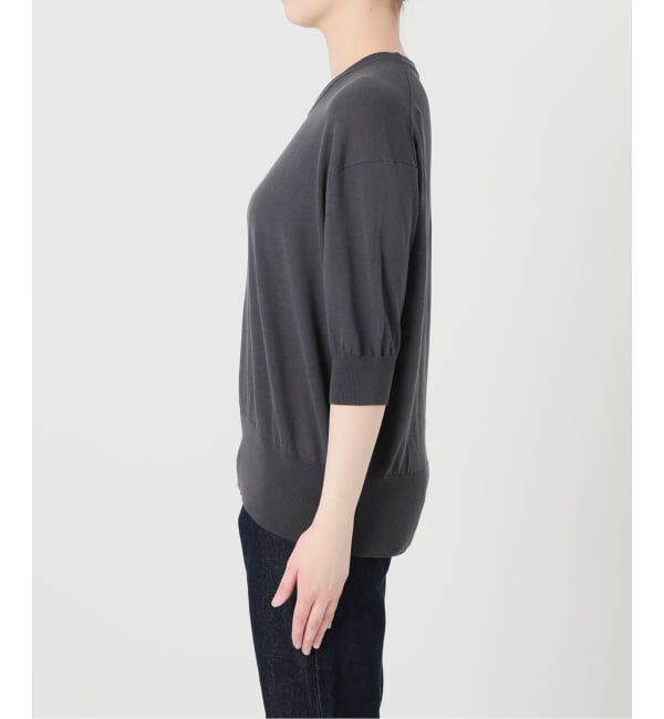 SLOBE IENA「《WEB限定/追加/シリーズあり》コットンキュプラハーフスリーブプルオーバー」|ニット・セーター|
