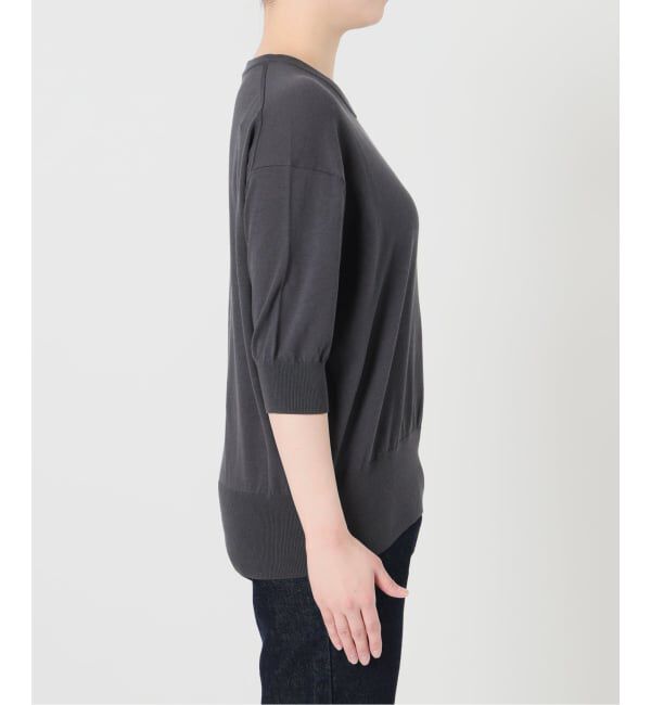SLOBE IENA「《WEB限定/追加/シリーズあり》コットンキュプラハーフスリーブプルオーバー」|ニット・セーター|