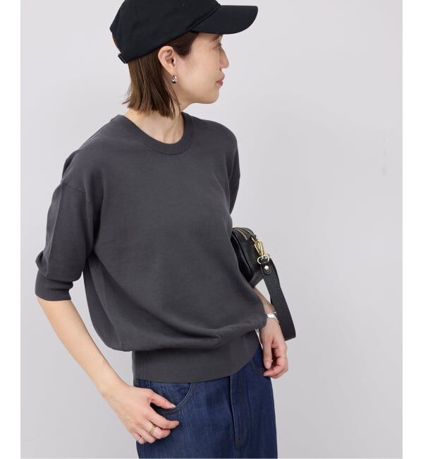 SLOBE IENA「《WEB限定/追加/シリーズあり》コットンキュプラハーフスリーブプルオーバー」|ニット・セーター|
