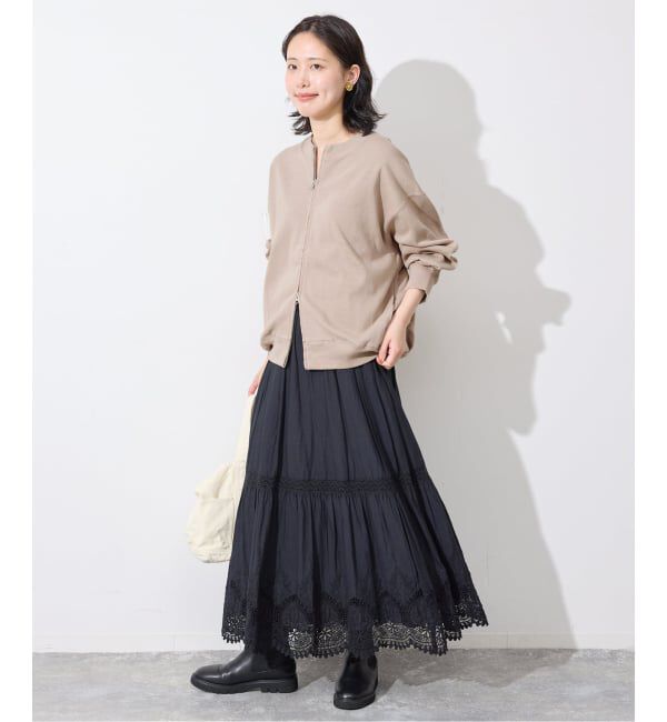 SLOBE IENA「《WEB限定/追加予約》ダブルZIP クルーネックカーディガン」|カーディガン|