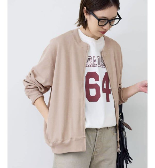 SLOBE IENA「《WEB限定/追加予約》ダブルZIP クルーネックカーディガン」|カーディガン|ベージュ