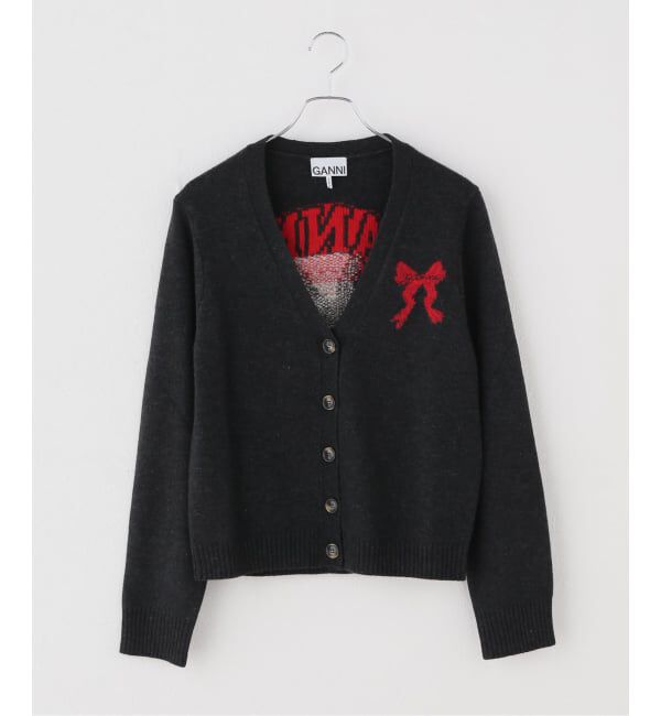 U by SPICK&SPAN「GANNI / ガニー Graphic Wool Cardigan」|カーディガン|ネイビー
