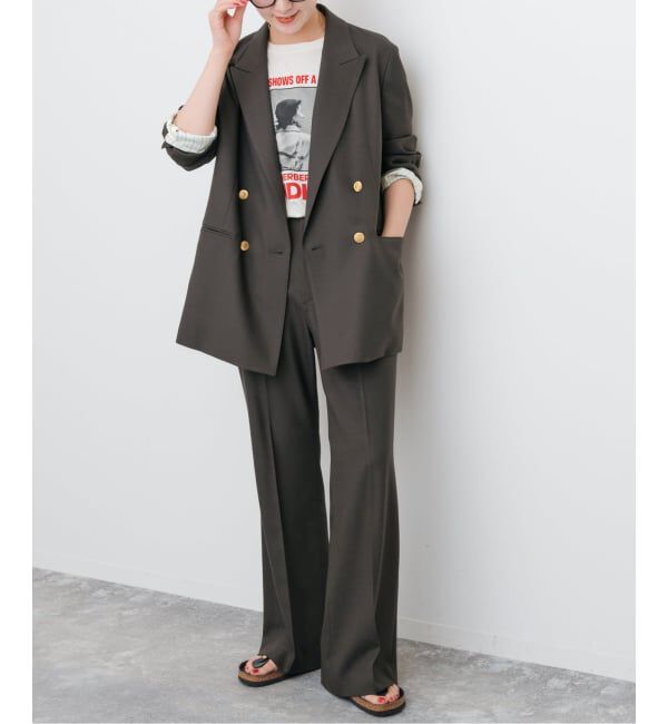 Spick and Span「《追加》ウールブレンドダブルブレストジャケット」|テーラードジャケット|