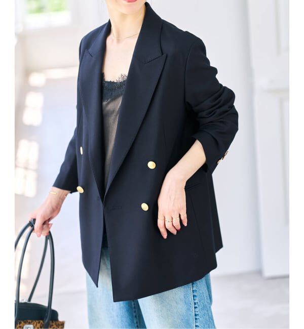 Spick and Span「《追加》ウールブレンドダブルブレストジャケット」|テーラードジャケット|