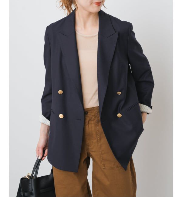 Spick and Span「《追加》ウールブレンドダブルブレストジャケット」|テーラードジャケット|