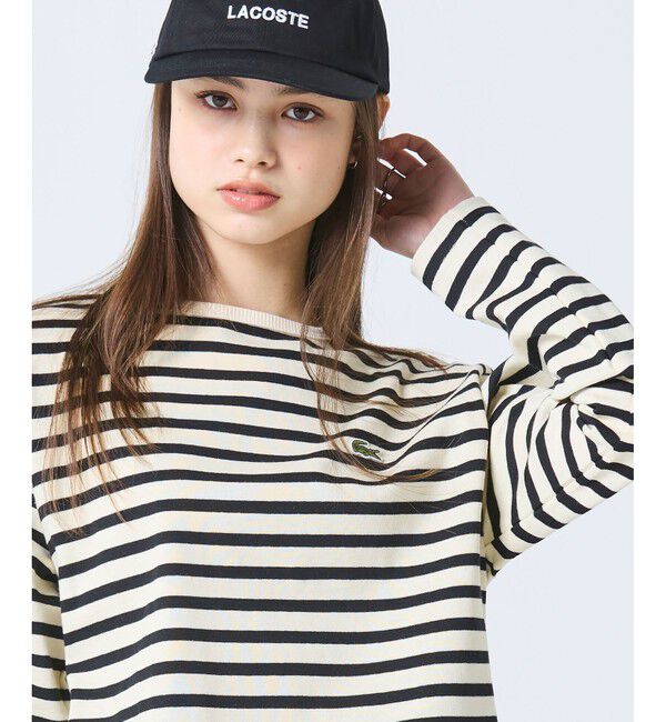 LACOSTE「スクエアネックボーダー長袖Tシャツ」|Tシャツ・カットソー|