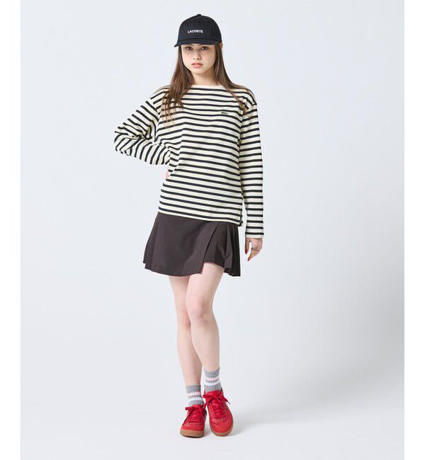 LACOSTE「スクエアネックボーダー長袖Tシャツ」|Tシャツ・カットソー|