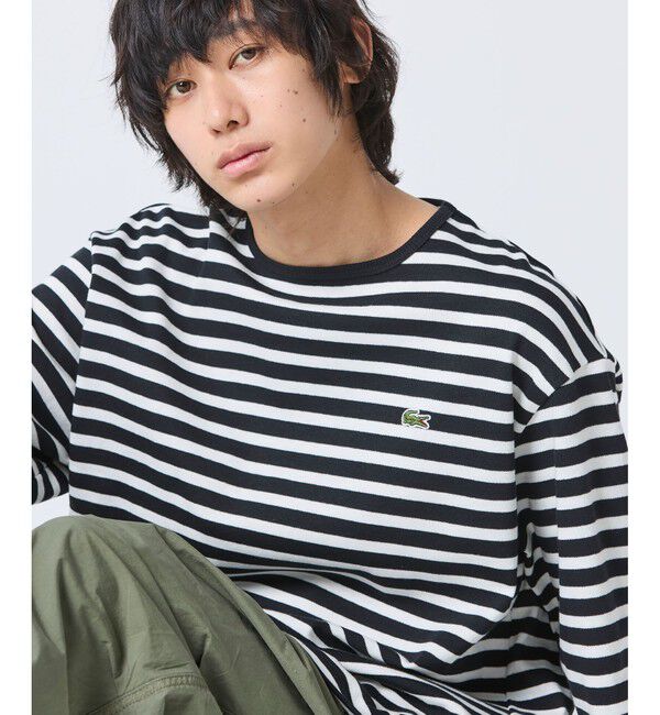 LACOSTE「スクエアネックボーダー長袖Tシャツ」|Tシャツ・カットソー|