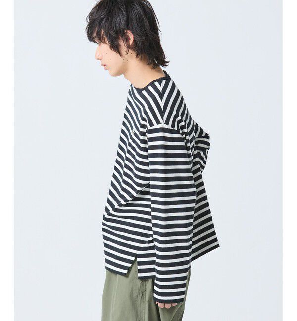 LACOSTE「スクエアネックボーダー長袖Tシャツ」|Tシャツ・カットソー|
