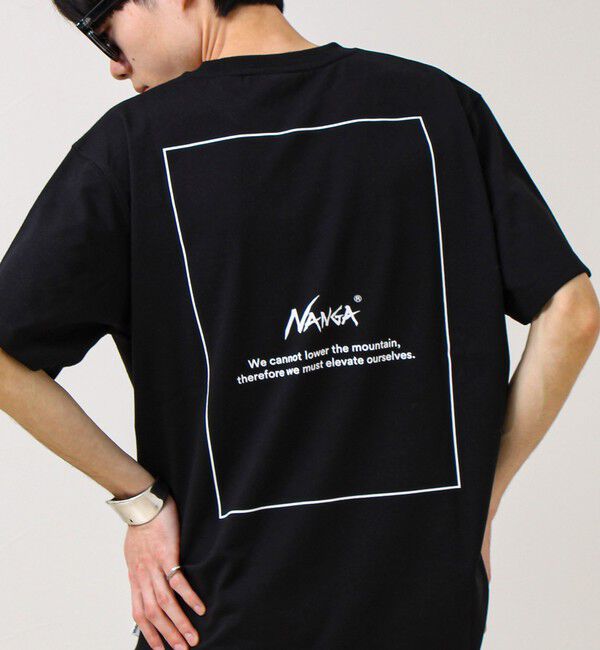 GLOSTER「【NANGA&times;GLOSTER】別注① Rect Backprint Tee」|Tシャツ・カットソー|ブラック