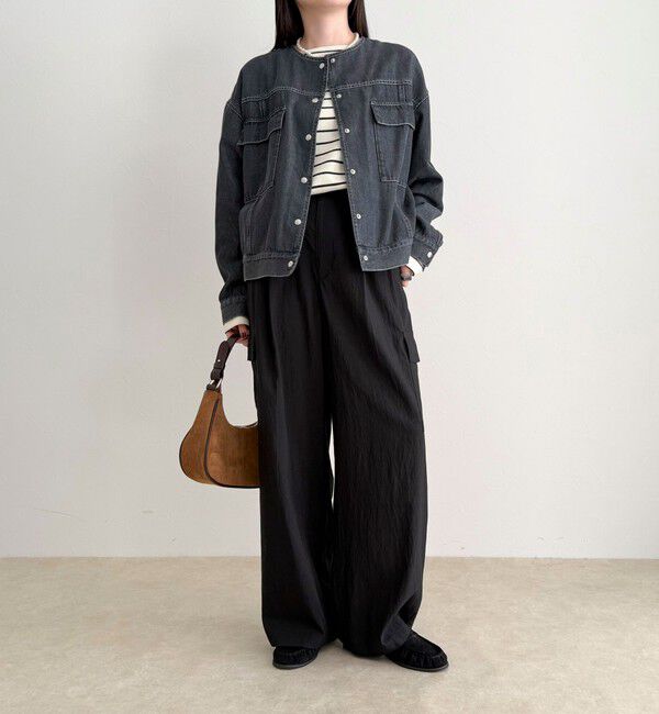 fredy emue「ニュアンスデニムノーカラージャケット」|ノーカラージャケット|