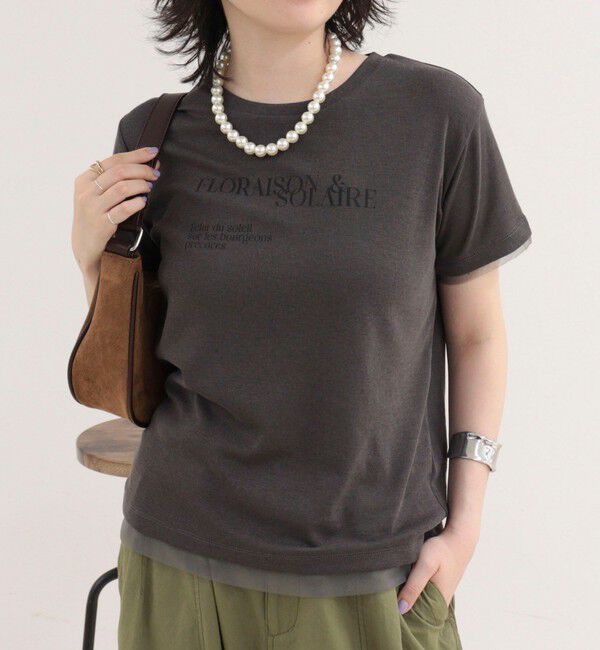 fredy emue「シアーレイヤードＴシャツ」|Tシャツ・カットソー|チャコールグレー