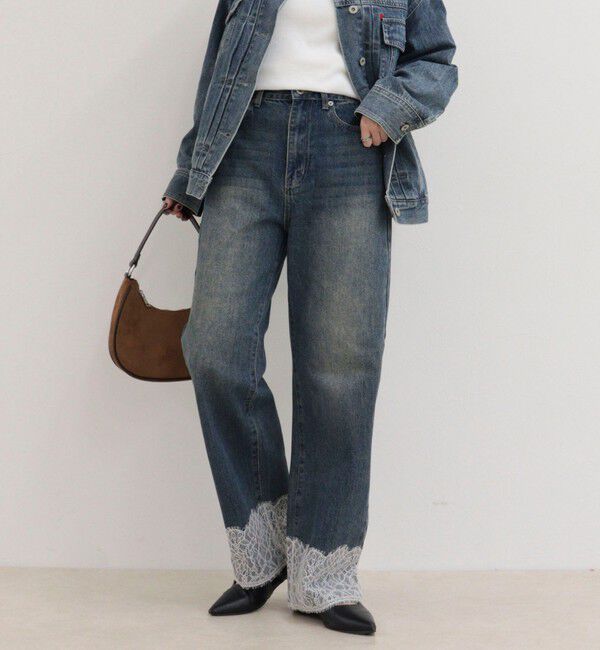 fredy emue「Dual Hem Lace Denim」|デニム|