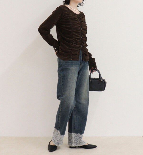 fredy emue「Dual Hem Lace Denim」|デニム|