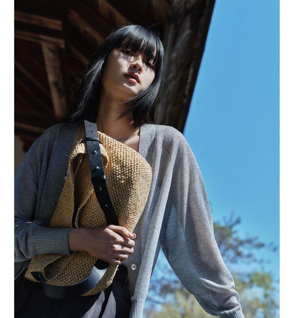 SALON adam et rope'「【W S（ドゥーブル）】レザーハンドルラフィアバッグ」|ショルダー・メッセンジャー|