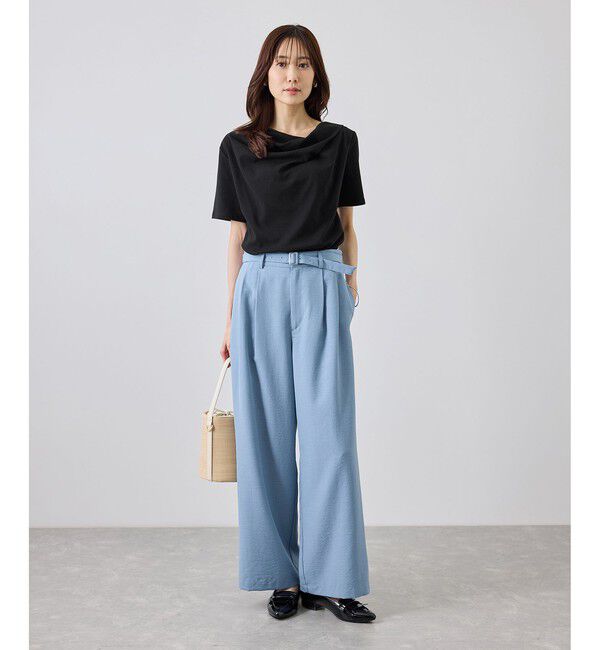 Rope&rsquo;Picnic「ハーフスリーブドレープカットトップス」|Tシャツ・カットソー|