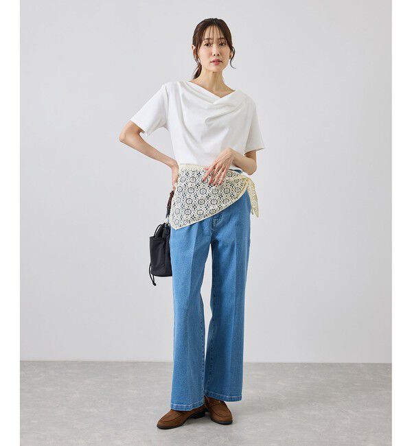 Rope&rsquo;Picnic「ハーフスリーブドレープカットトップス」|Tシャツ・カットソー|