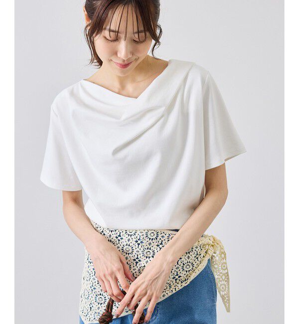 Rope&rsquo;Picnic「ハーフスリーブドレープカットトップス」|Tシャツ・カットソー|