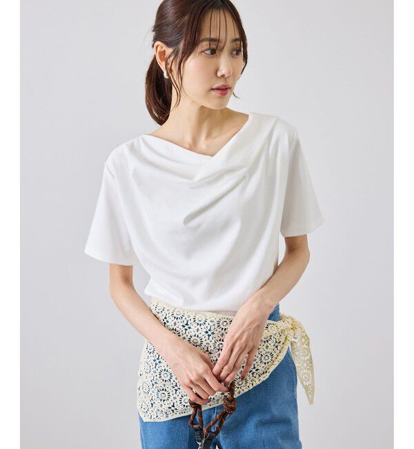 Rope&rsquo;Picnic「ハーフスリーブドレープカットトップス」|Tシャツ・カットソー|