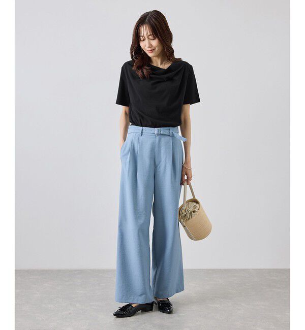 Rope&rsquo;Picnic「ハーフスリーブドレープカットトップス」|Tシャツ・カットソー|