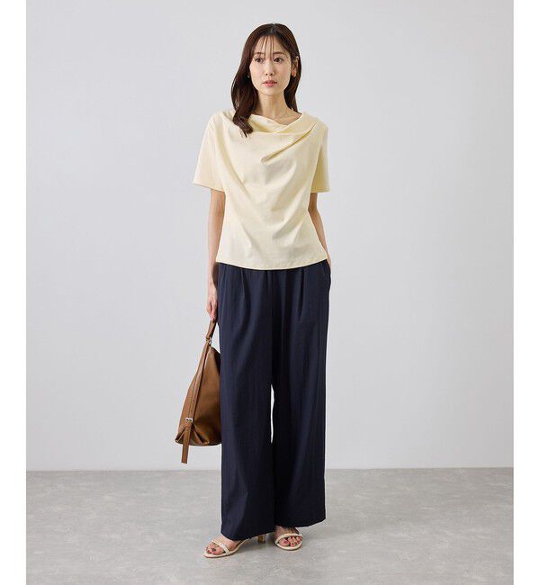 Rope&rsquo;Picnic「ハーフスリーブドレープカットトップス」|Tシャツ・カットソー|