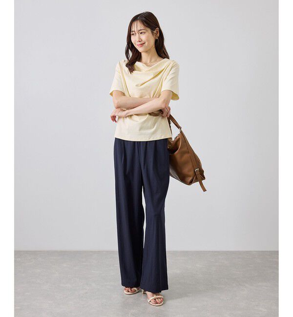 Rope&rsquo;Picnic「ハーフスリーブドレープカットトップス」|Tシャツ・カットソー|