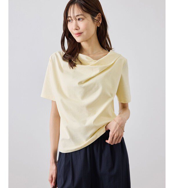 Rope&rsquo;Picnic「ハーフスリーブドレープカットトップス」|Tシャツ・カットソー|