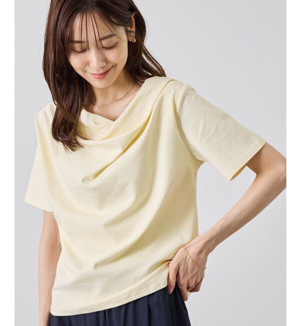 Rope&rsquo;Picnic「ハーフスリーブドレープカットトップス」|Tシャツ・カットソー|