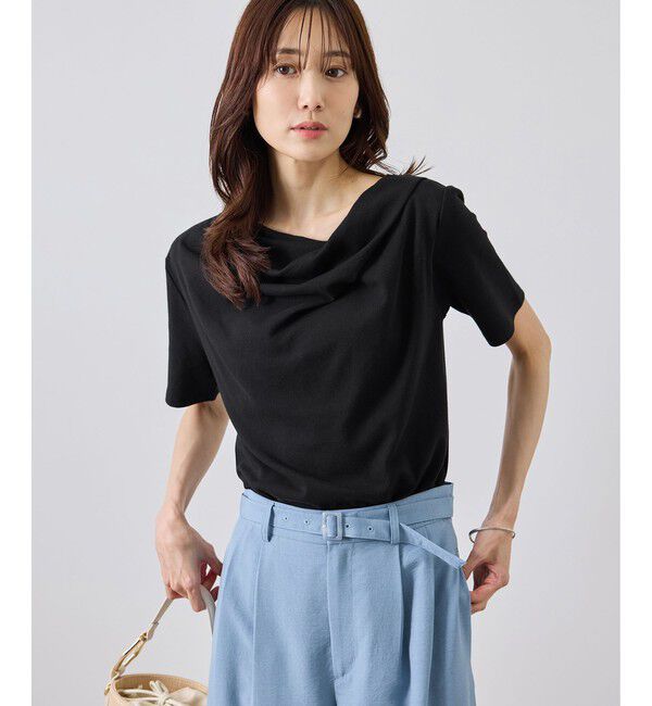 Rope&rsquo;Picnic「ハーフスリーブドレープカットトップス」|Tシャツ・カットソー|