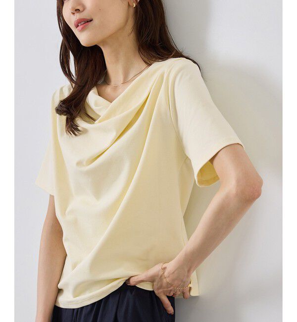 Rope&rsquo;Picnic「ハーフスリーブドレープカットトップス」|Tシャツ・カットソー|