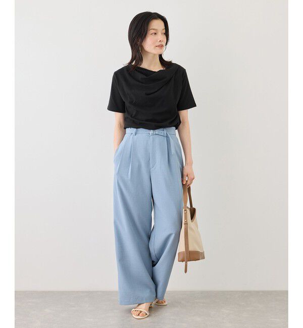 Rope&rsquo;Picnic「ハーフスリーブドレープカットトップス」|Tシャツ・カットソー|