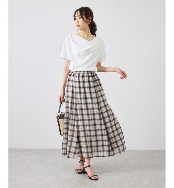 Rope&rsquo;Picnic「ハーフスリーブドレープカットトップス」|Tシャツ・カットソー|
