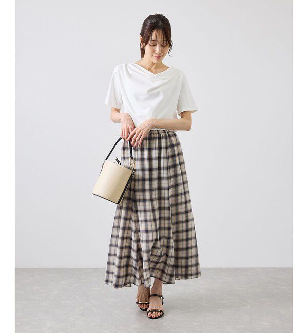 Rope&rsquo;Picnic「ハーフスリーブドレープカットトップス」|Tシャツ・カットソー|