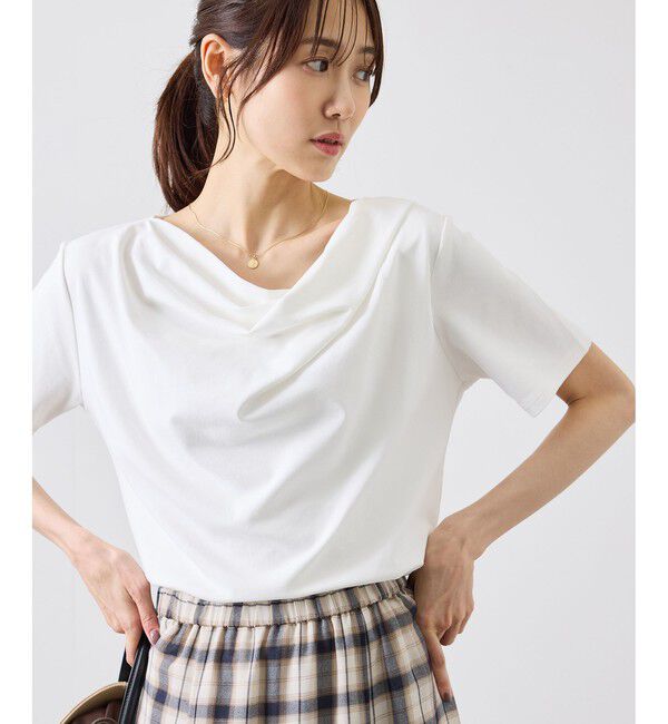 Rope&rsquo;Picnic「ハーフスリーブドレープカットトップス」|Tシャツ・カットソー|