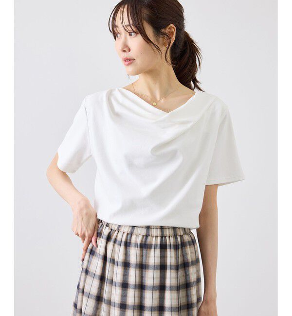 Rope&rsquo;Picnic「ハーフスリーブドレープカットトップス」|Tシャツ・カットソー|