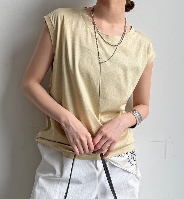  「【接触冷感】リヨセル混フレンチプルオーバー」|Tシャツ・カットソー|イエロー