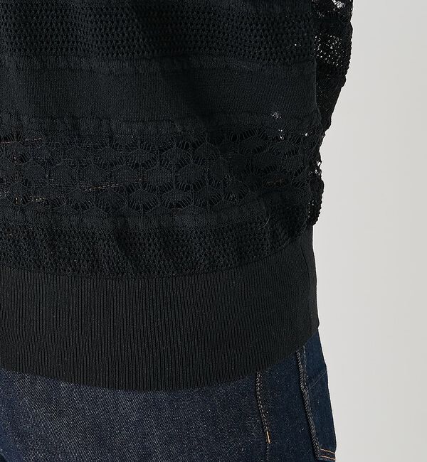 collex「レーシー柄クルーネックニットカーディガン」|カーディガン|