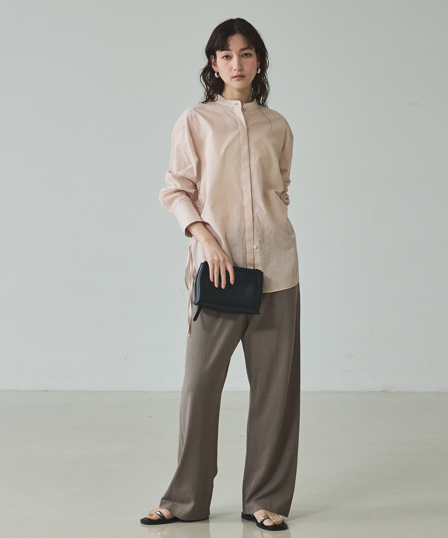 qualite「【シルエット調整可能】ウエストドロストシャツ」|シャツ・ブラウス|