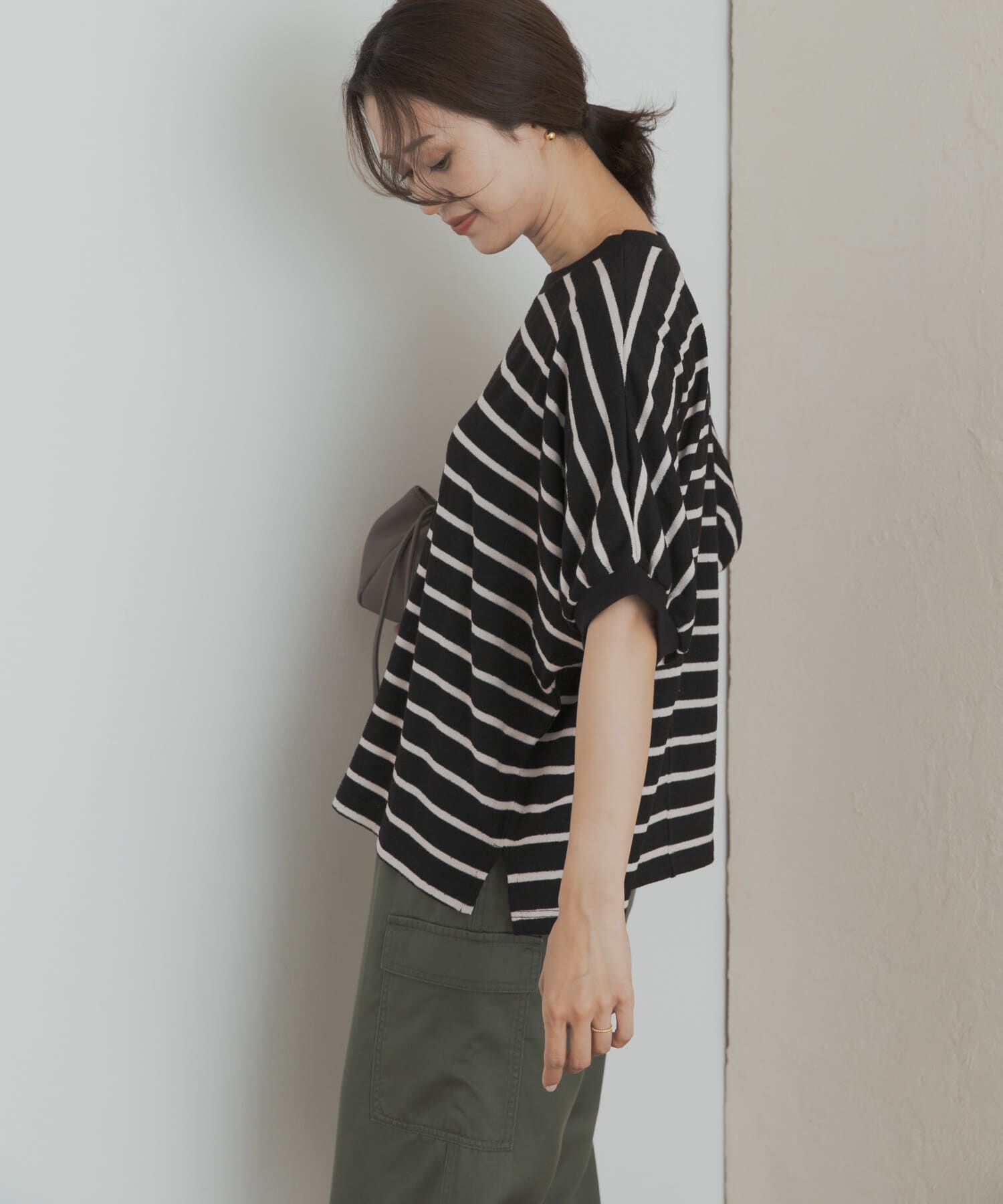 URBAN RESEARCH DOORS「ブークレボーダータックスリーブプルオーバー」|Tシャツ・カットソー|