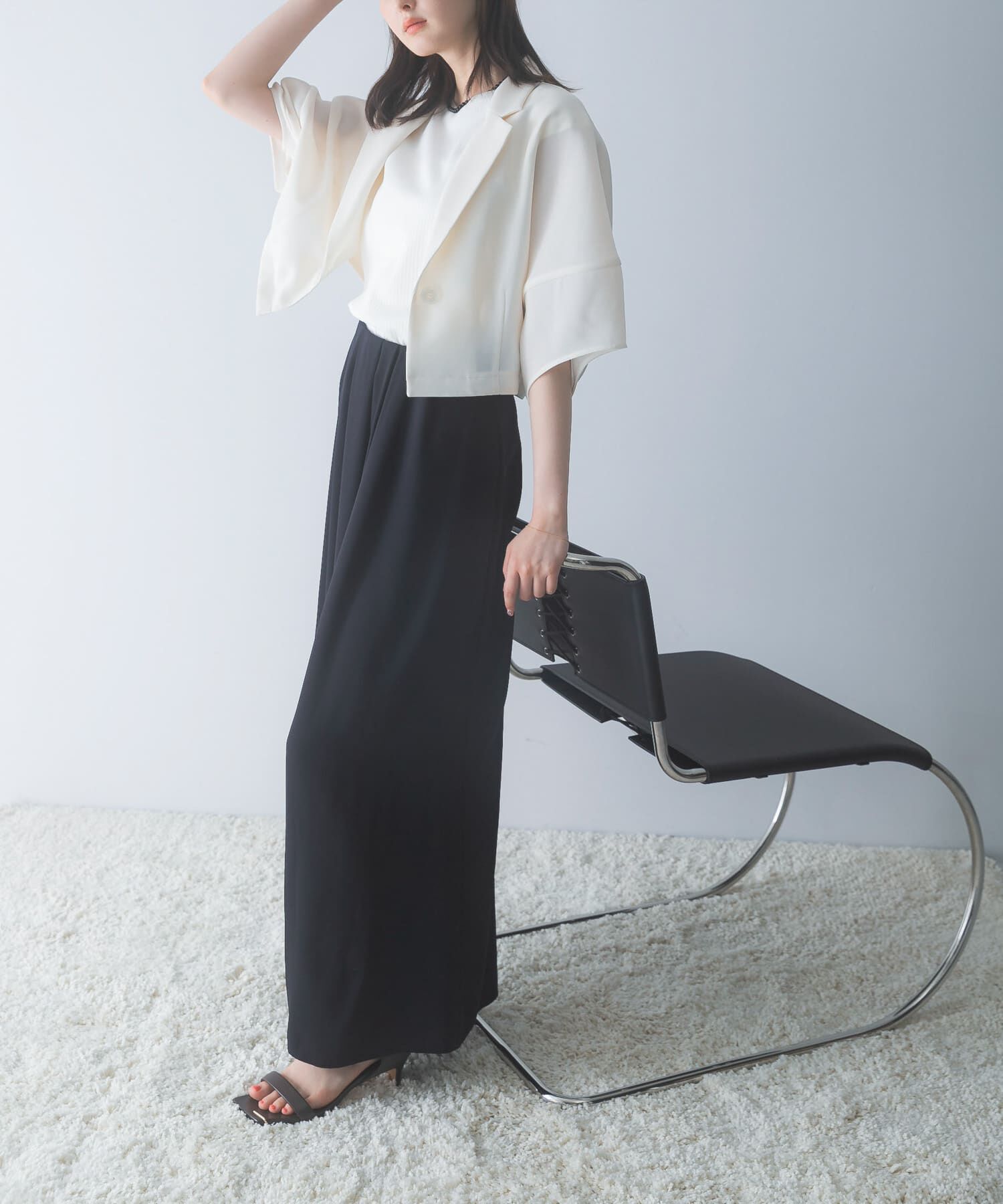 URBAN RESEARCH ROSSO「ジョーゼットタックワイドパンツ」|その他|
