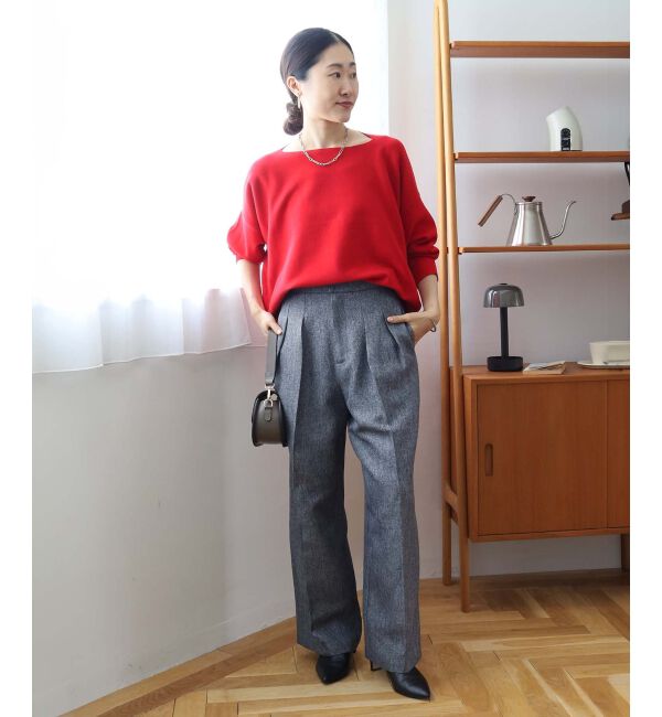 le.coeur blanc「ヘリンボーンタックワイドパンツ」|その他|