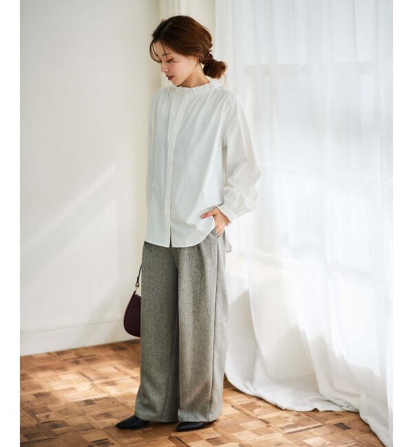 le.coeur blanc「ヘリンボーンタックワイドパンツ」|その他|