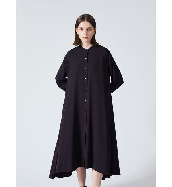 mizuiro ind「mizuiro ind T/Rスタンドカラーフレアワンピース」|ワンピース|