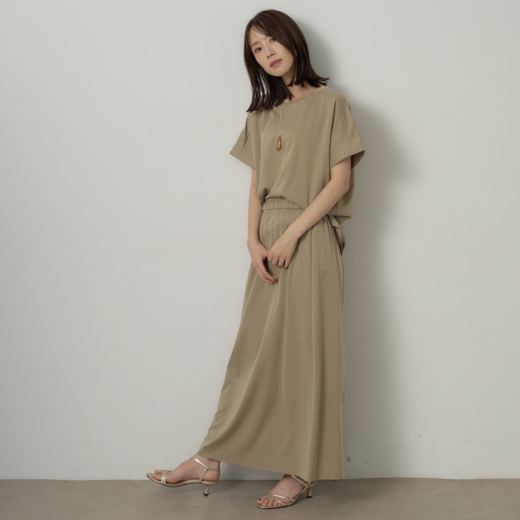 UNTITLED「【セットアップ可/接触冷感】ヴィンテージライクドルマンカットソー」|Tシャツ・カットソー|