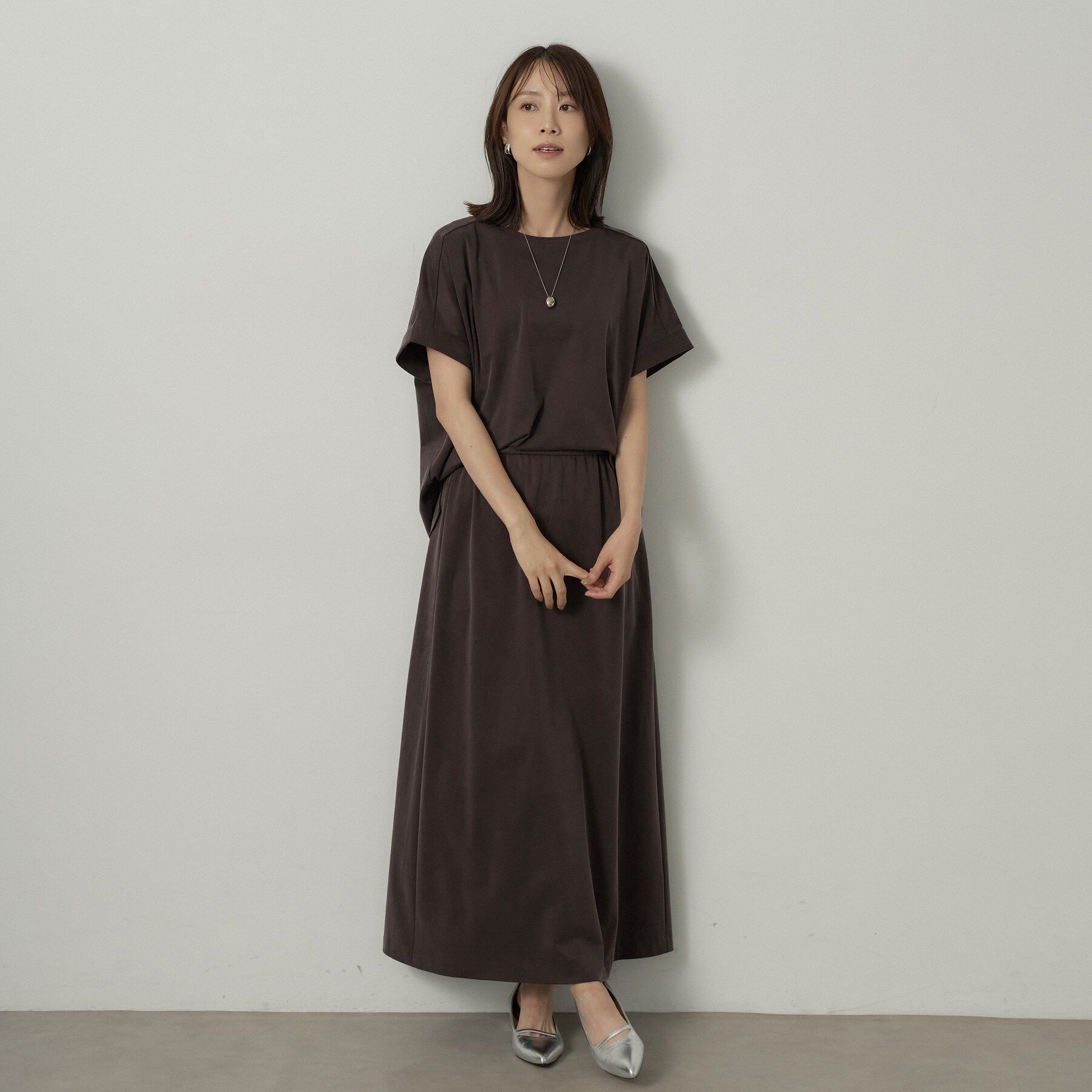 UNTITLED「【セットアップ可/接触冷感】ヴィンテージライクドルマンカットソー」|Tシャツ・カットソー|
