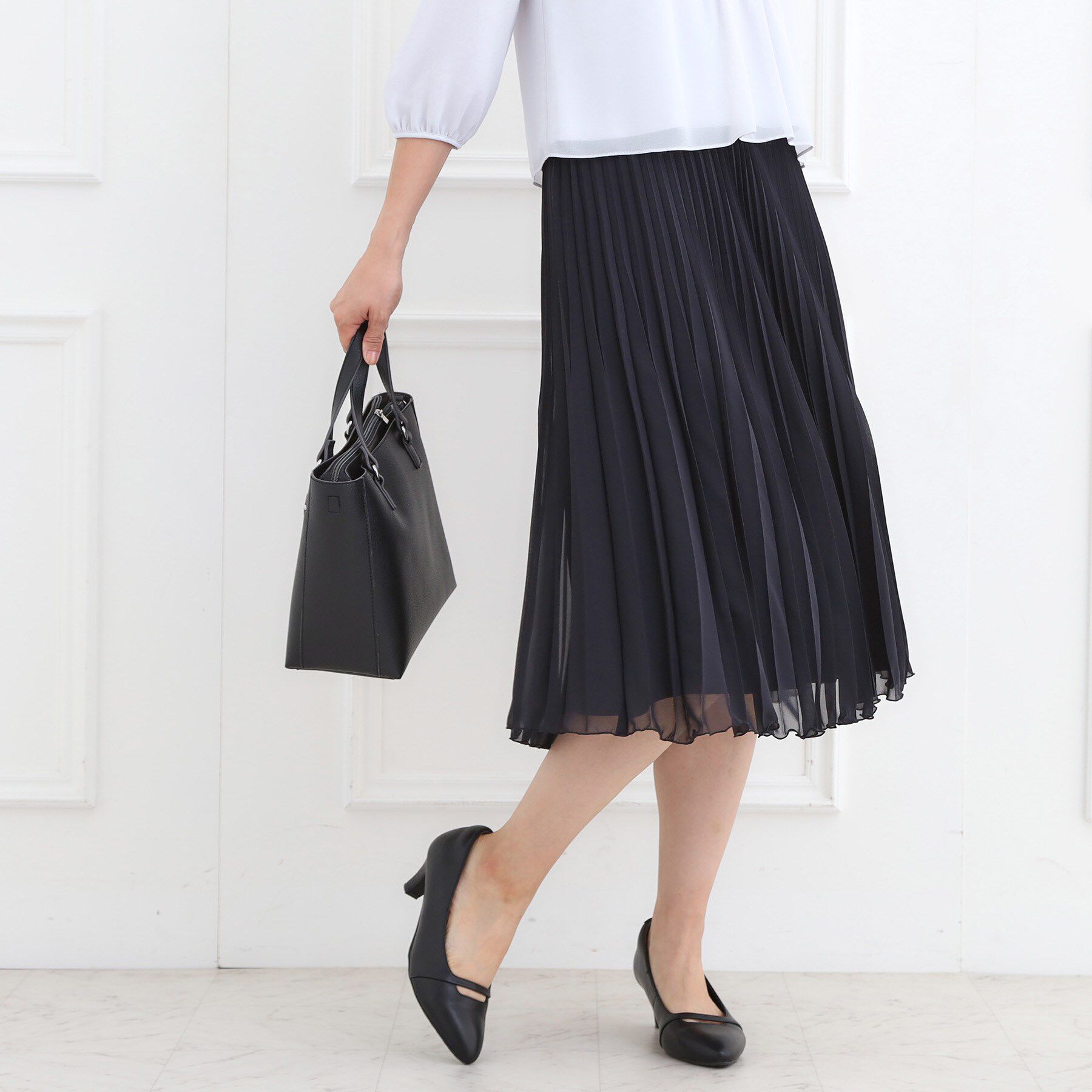 Reflect「【SS-4Lサイズ】シフォンジョーゼットプリーツスカート」|スカート|